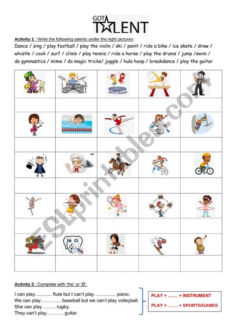 TALENTS - ESL worksheet by hfaure