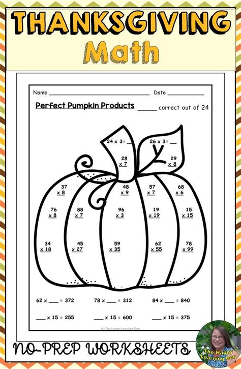 Thanksgiving Math Activities For 5th Grade