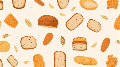 Premium Ai Image Seamless Pattern Of Bread In Watercolor Illustration