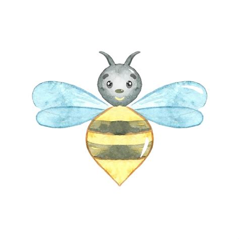 Premium Vector Watercolor Cartoon Bee