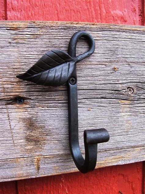 Hand Forged Leaf Wall Hook By FurnaceBrookIron On Etsy