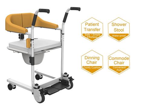 Splitting Opening Moving Chair Patient Transfer Shower Wheelchair With