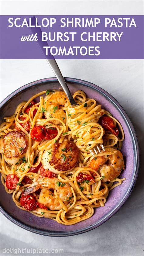 This Easy Scallop Shrimp Pasta With Burst Cherry Tomatoes Is Perfect For Not Only Quick And