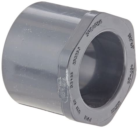 Spears 437 G Series PVC Pipe Fitting Bushing Schedule 40 Gray 1 1 2