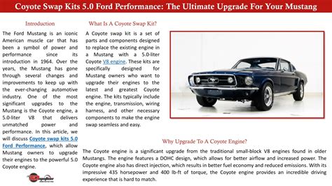 Ppt Coyote Swap Kits Ford Performance The Ultimate Upgrade For