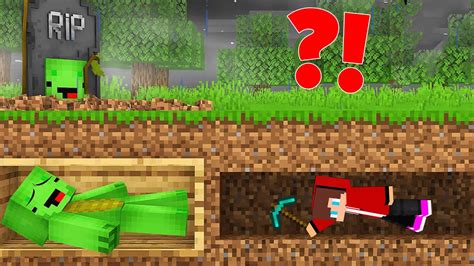 How Jj Saved Mikey From The Grave In Minecraft Maizen Youtube