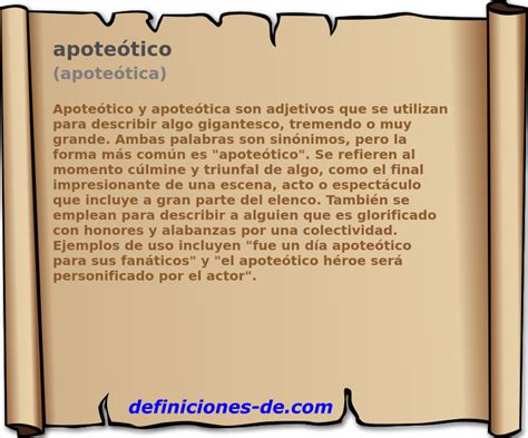 O Que Significa Apoteótico - Significado de «apoteótico (apoteótica)»