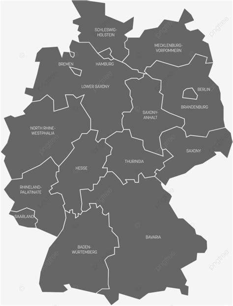 Simple Vector Map Of Germanys 16 States And Cities Vector European