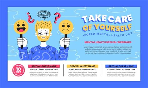 Free Vector World Mental Health Day Flat Design Webinar Template