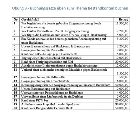 Buchungss Tze Ben Bilden Buchungss Tze Bungen Aufgaben Gratis