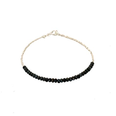 Black Spinel Tennis Bracelet By Vivien Frank Designs