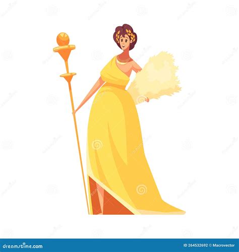 Demeter Greek Goddess Emblems Vector Illustration