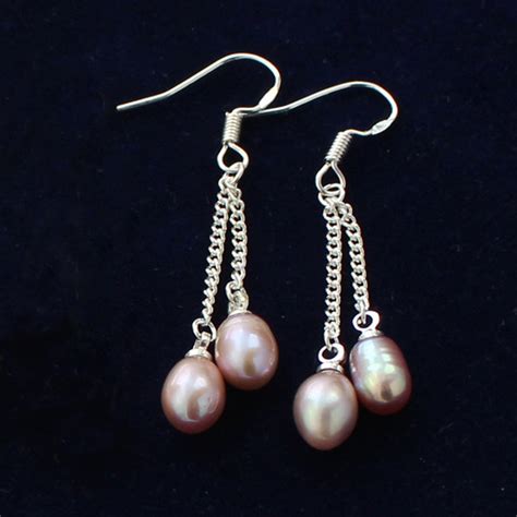 One Pair Of Natural Freshwater Pearls Earrings 6 7mm Pearl Etsy