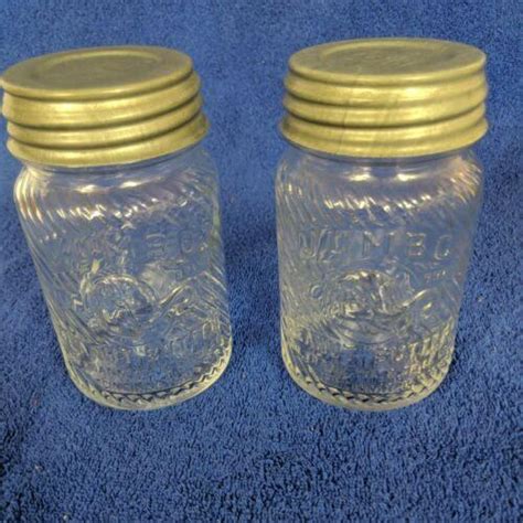 2 Vintage Jumbo Peanut Butter Jar 1 Lb Jar Frank Tea And Spice Co W Ball Lids 4548033125