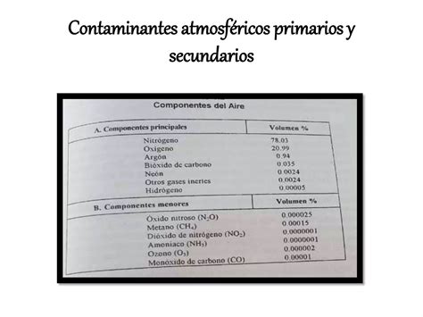 Contaminantes Primarios Y Secundarios Ppt