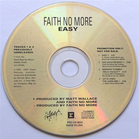 Faith No More - Easy (1993, CD) | Discogs