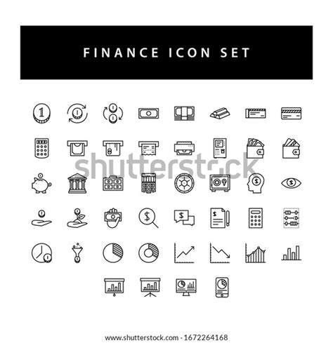 Business Finance Icon Set Black Color Stock Vector Royalty Free 1672264168 Shutterstock