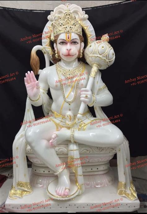 Temple Marble Sitting Hanuman Statue Certification Iso