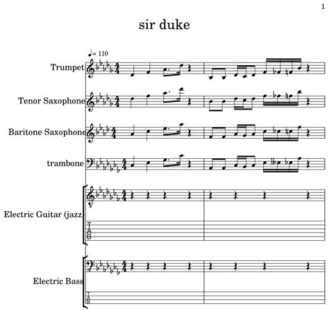 sir duke - Sheet music for Trumpet, Tenor Saxophone, Baritone Saxophone ...