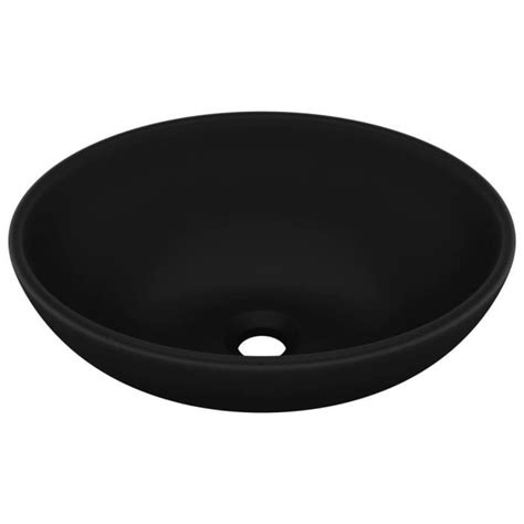 Lavabo Ovale De Luxe Noir Mat X Cm C Ramique Dilwe