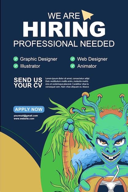 Premium Vector | Anime job vacancies design template