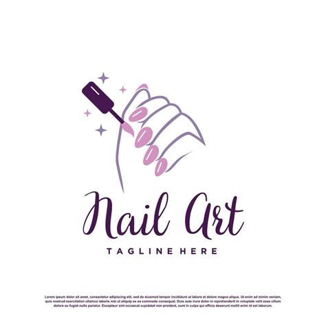 Nail logo design template with creative abstract style Premium Vector ...