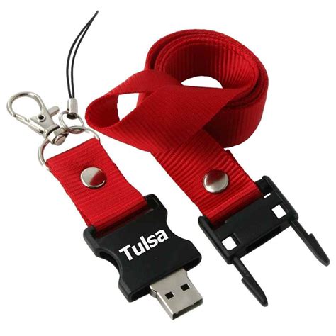 Detachable 2gb Usb Flash Drive Lanyard Personalization Available