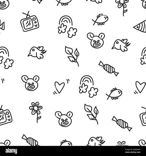 Doodle Art Seamless Pattern Stock Vector Image And Art Alamy