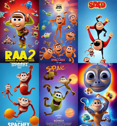 pixar's spacemonkey 2020 animated film poster | Stable Diffusion