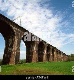 Uk Cheshire Congleton Railway Viaduct Over River Dane Stock Photo