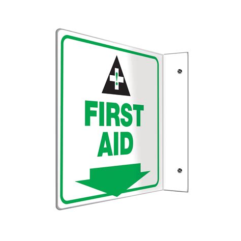 Accuform Signs First Aid Projection Sign 8 X 8 Plastic English