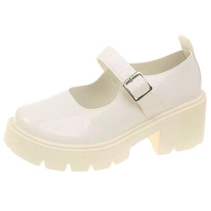 Sm Glossy Matte Pearl White Mary Jane Boot Women S Highheel Sandal