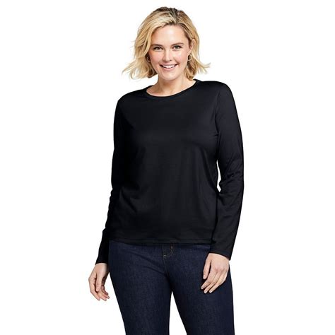 Plus Size Lands End Relaxed Supima Cotton Crewneck Tee Crewneck