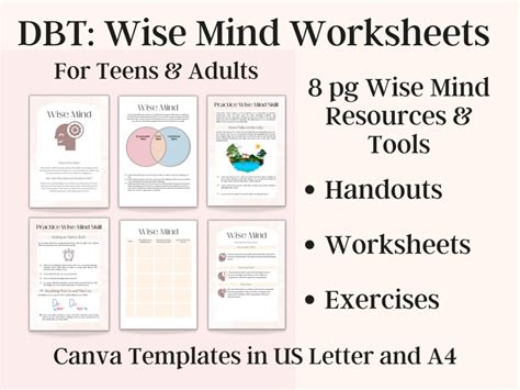 Dbt Wise Mind Worksheets Dbt Skills Therapy Worksheets Wise Mind