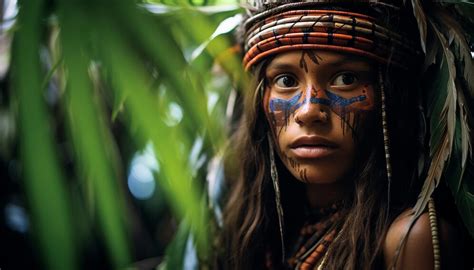Premium Ai Image Inside The Amazon Forest Big Trees A Yanomami Woman