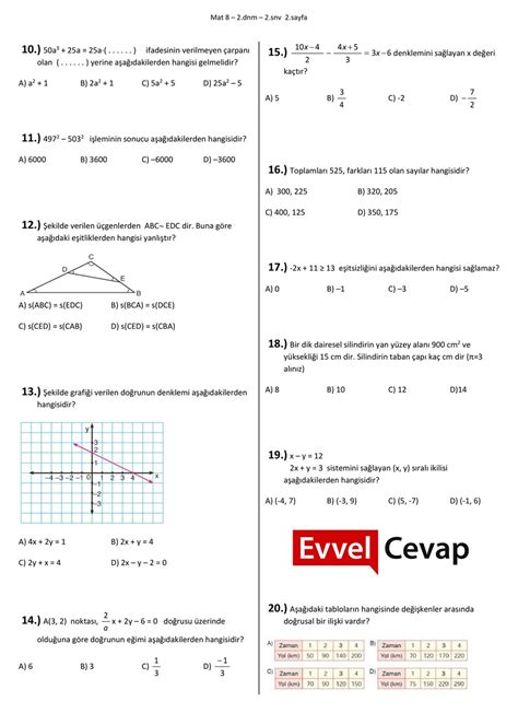 S N F Matematik D Nem Yaz L Sorular