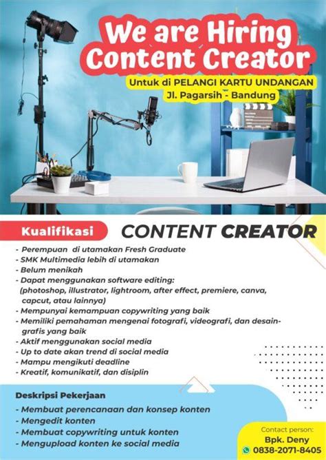 Lowongan Kerja Content Creator Di Pelangi Spesialis Kartu Undangan