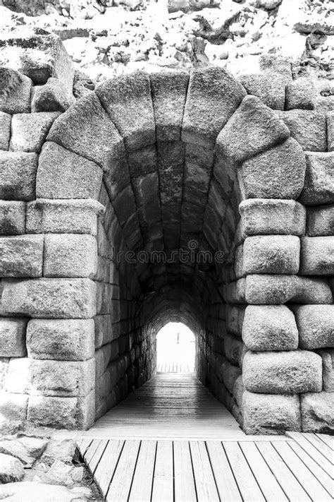 Roman Theater And Amphitheater In Merida City Editorial Photography