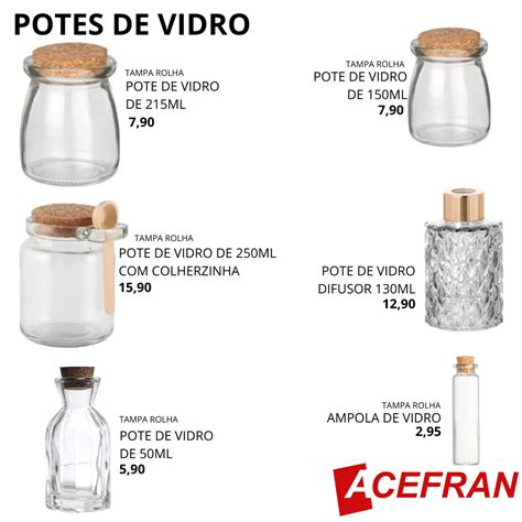 Potes De Vidro Acefran Venda De Embalagens E Descart Veis Em Geral