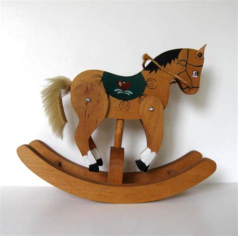 Vintage Painted Wood Rocking Horse 11 X 9 Etsy Wood Rocking Horse