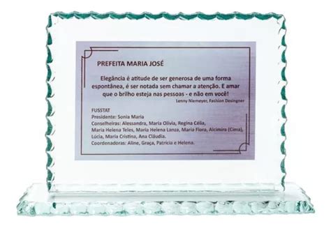 Kit Placas De Homenagem Adesivada No Vidro Personalizada