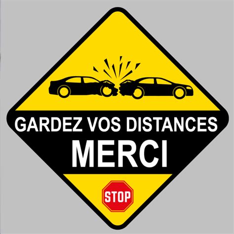 Autocollant Panneau Gardez Vos Distances Zonestickers