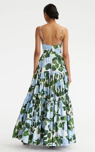 Hydrangea Cotton Poplin Maxi Tank Dress By Oscar De La Renta Moda