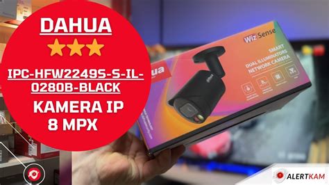 Test kamera 8 MPX Dahua IPC HFW2849S S IL 02 80B BLACK Dzień Noc