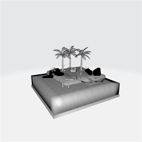 3d Model Tropical Scene Vr Ar Low Poly Cgtrader