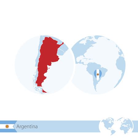 Argentina No Globo Do Mundo A Bandeira E O Mapa Regional Pinturas