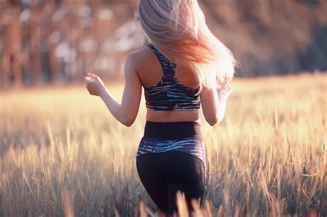 Premium Photo Blonde Long Hair Nature Summer Happy Adult Girl With