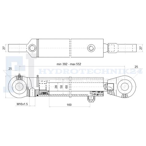 Hydraulikzylinder Einfachwirkend CJF 50 28 160 Mit Gelenkaugen 25mm