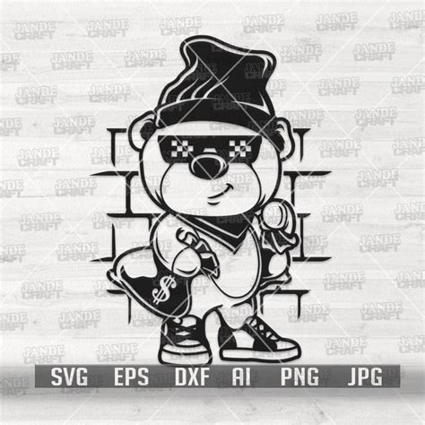 Teddy the Gangster Svg Hipster Teddy Cut File Bad Teddy Clipart Mafia ...