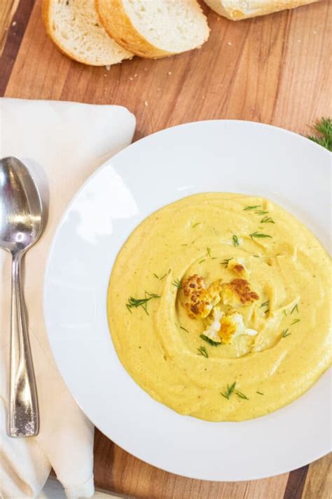 Creamy Curried Cauliflower Soup Served From Scratch